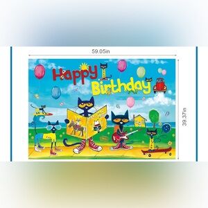 Pete the Cat birthday sign and cupcake holder